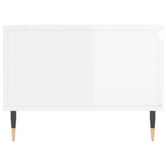 Salontafel 90x50x36,5 cm bewerkt hout hoogglans wit MeubelReus