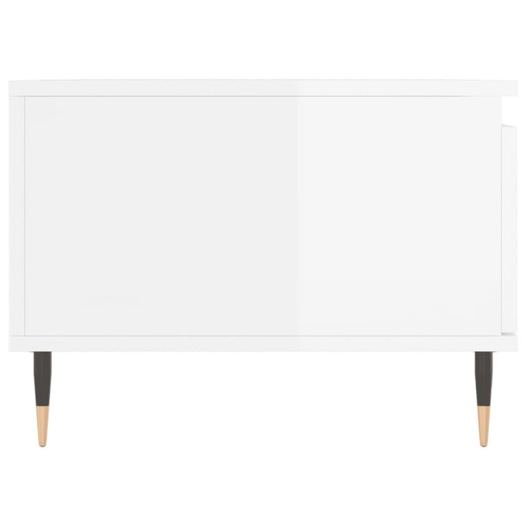 Salontafel 90x50x36,5 cm bewerkt hout hoogglans wit MeubelReus