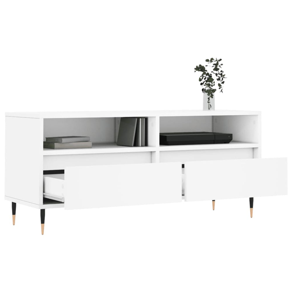 Tv-meubel 100x34,5x44,5 cm bewerkt hout wit MeubelReus