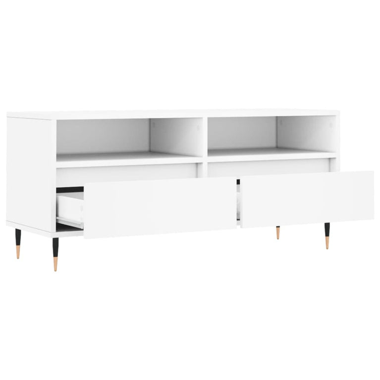 Tv-meubel 100x34,5x44,5 cm bewerkt hout wit MeubelReus