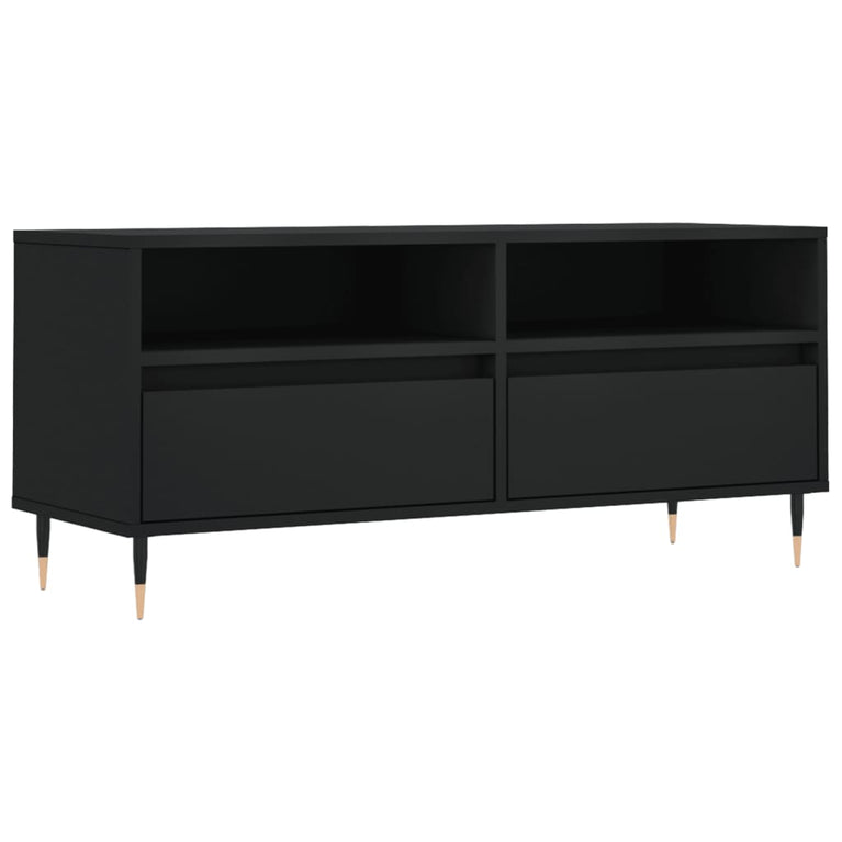 Tv-meubel 100x34,5x44,5 cm bewerkt hout zwart MeubelReus
