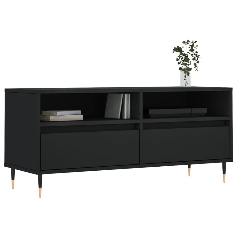 Tv-meubel 100x34,5x44,5 cm bewerkt hout zwart MeubelReus