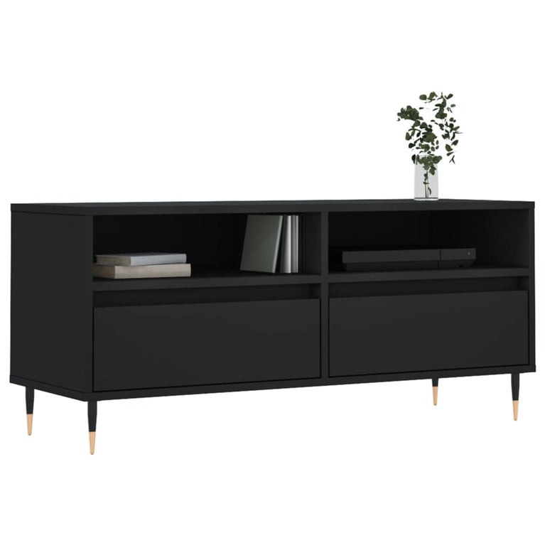 Tv-meubel 100x34,5x44,5 cm bewerkt hout zwart MeubelReus