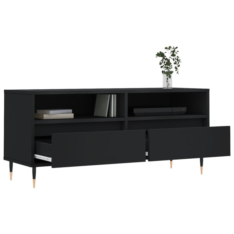 Tv-meubel 100x34,5x44,5 cm bewerkt hout zwart MeubelReus