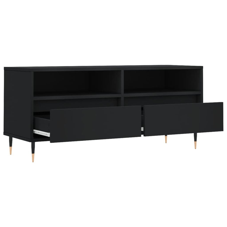 Tv-meubel 100x34,5x44,5 cm bewerkt hout zwart MeubelReus