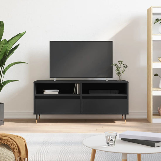 Tv-meubel 100x34,5x44,5 cm bewerkt hout zwart MeubelReus