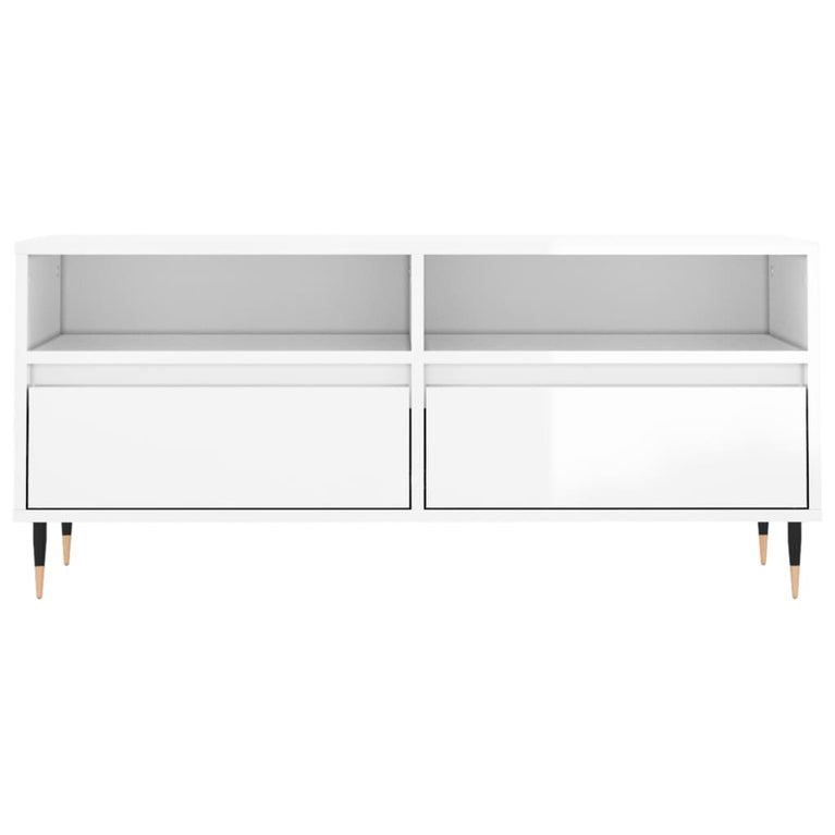 Tv-meubel 100x34,5x44,5 cm bewerkt hout hoogglans wit MeubelReus