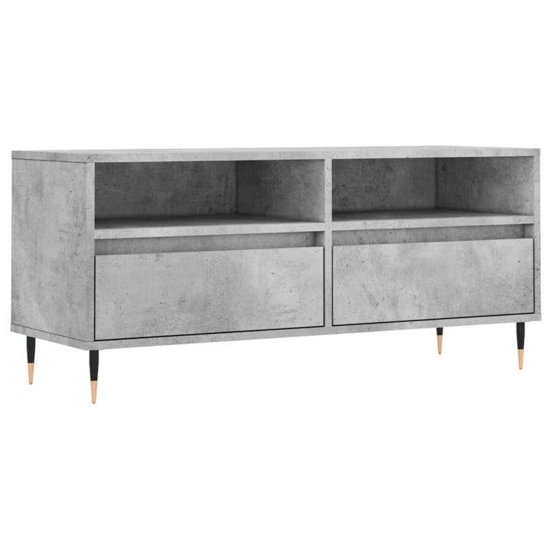 Tv-meubel 100x34,5x44,5 cm bewerkt hout betongrijs MeubelReus