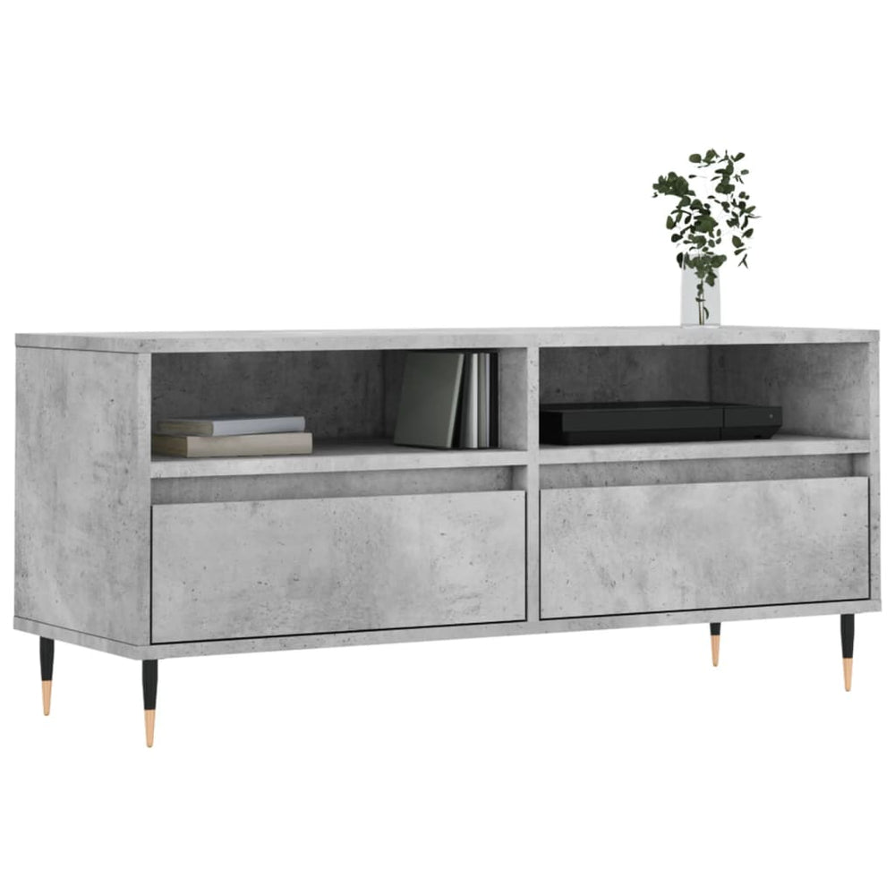 Tv-meubel 100x34,5x44,5 cm bewerkt hout betongrijs MeubelReus