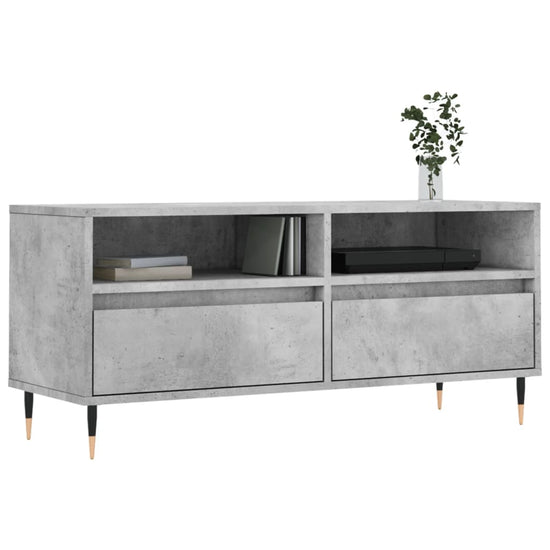 Tv-meubel 100x34,5x44,5 cm bewerkt hout betongrijs MeubelReus