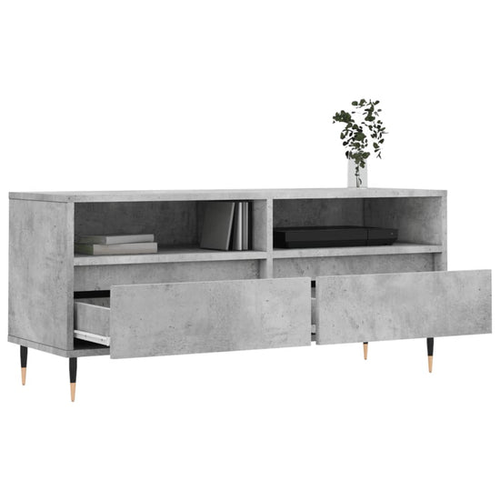 Tv-meubel 100x34,5x44,5 cm bewerkt hout betongrijs MeubelReus