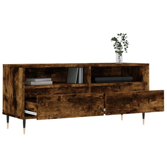 Tv-meubel 100x34,5x44,5 cm bewerkt hout gerookt eikenkleurig MeubelReus