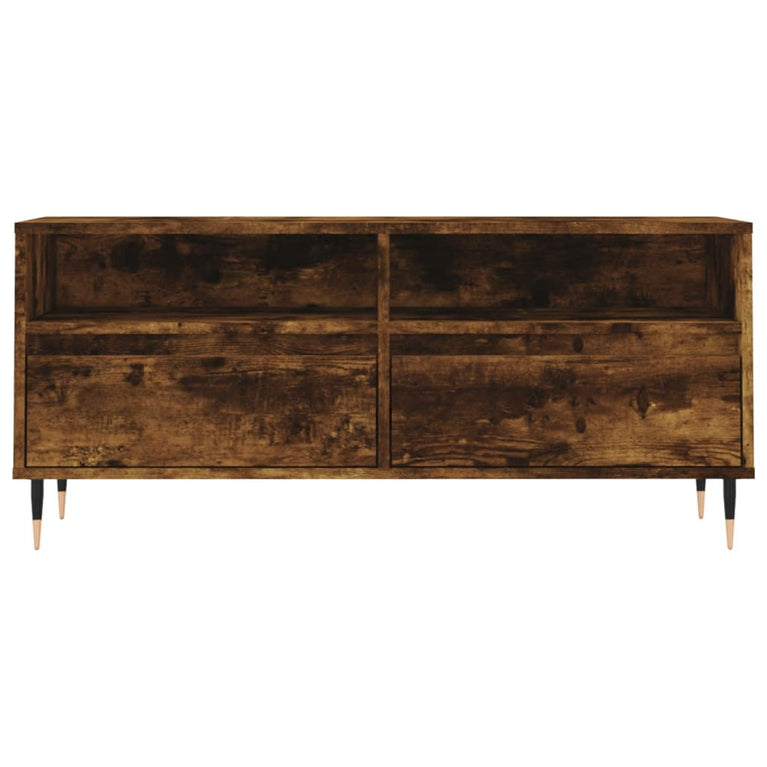 Tv-meubel 100x34,5x44,5 cm bewerkt hout gerookt eikenkleurig MeubelReus
