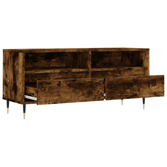 Tv-meubel 100x34,5x44,5 cm bewerkt hout gerookt eikenkleurig MeubelReus