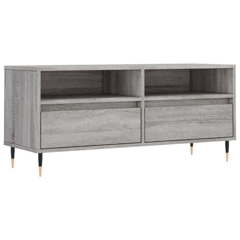 Tv-meubel 100x34,5x44,5 cm bewerkt hout grijs sonoma eikenkleur MeubelReus