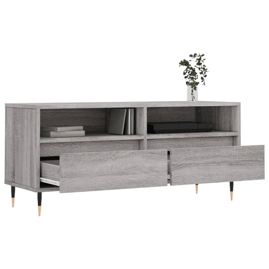 Tv-meubel 100x34,5x44,5 cm bewerkt hout grijs sonoma eikenkleur MeubelReus