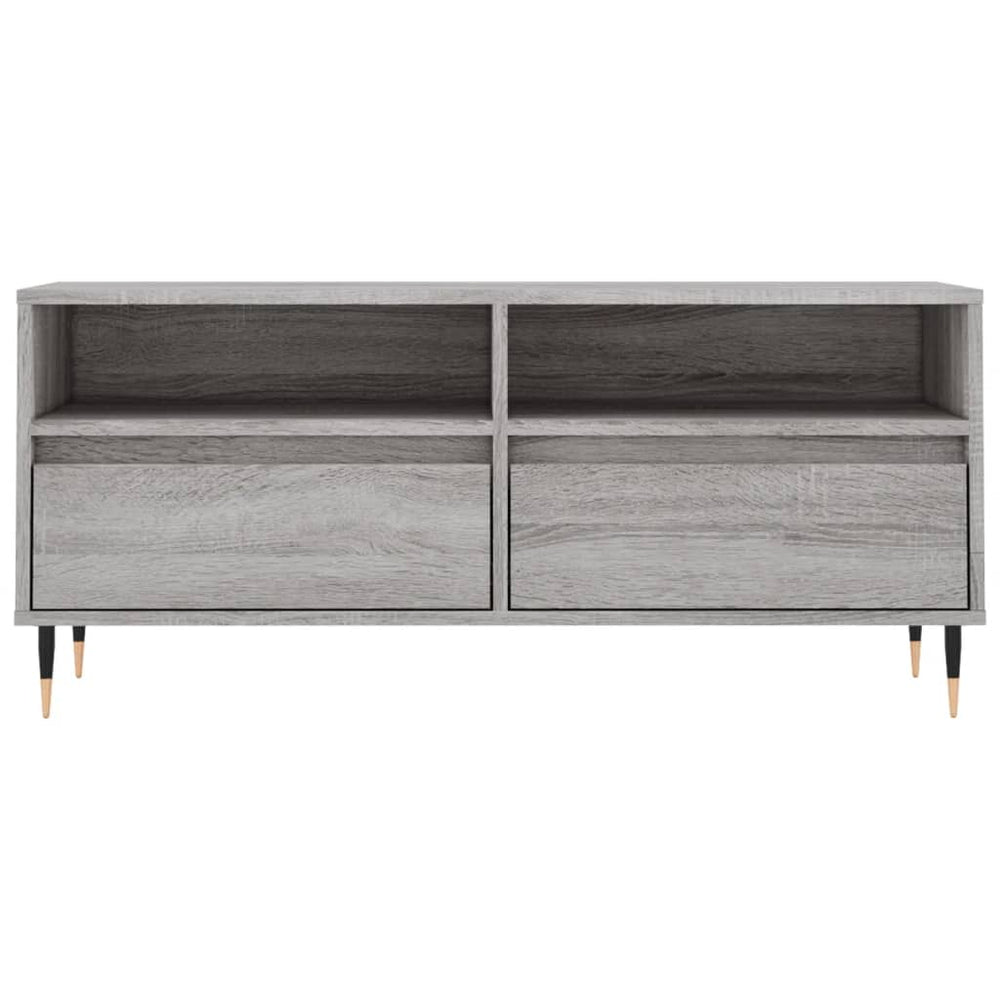 Tv-meubel 100x34,5x44,5 cm bewerkt hout grijs sonoma eikenkleur MeubelReus