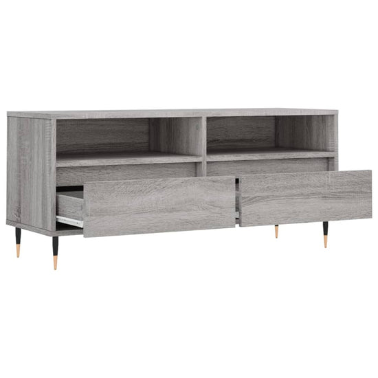 Tv-meubel 100x34,5x44,5 cm bewerkt hout grijs sonoma eikenkleur MeubelReus