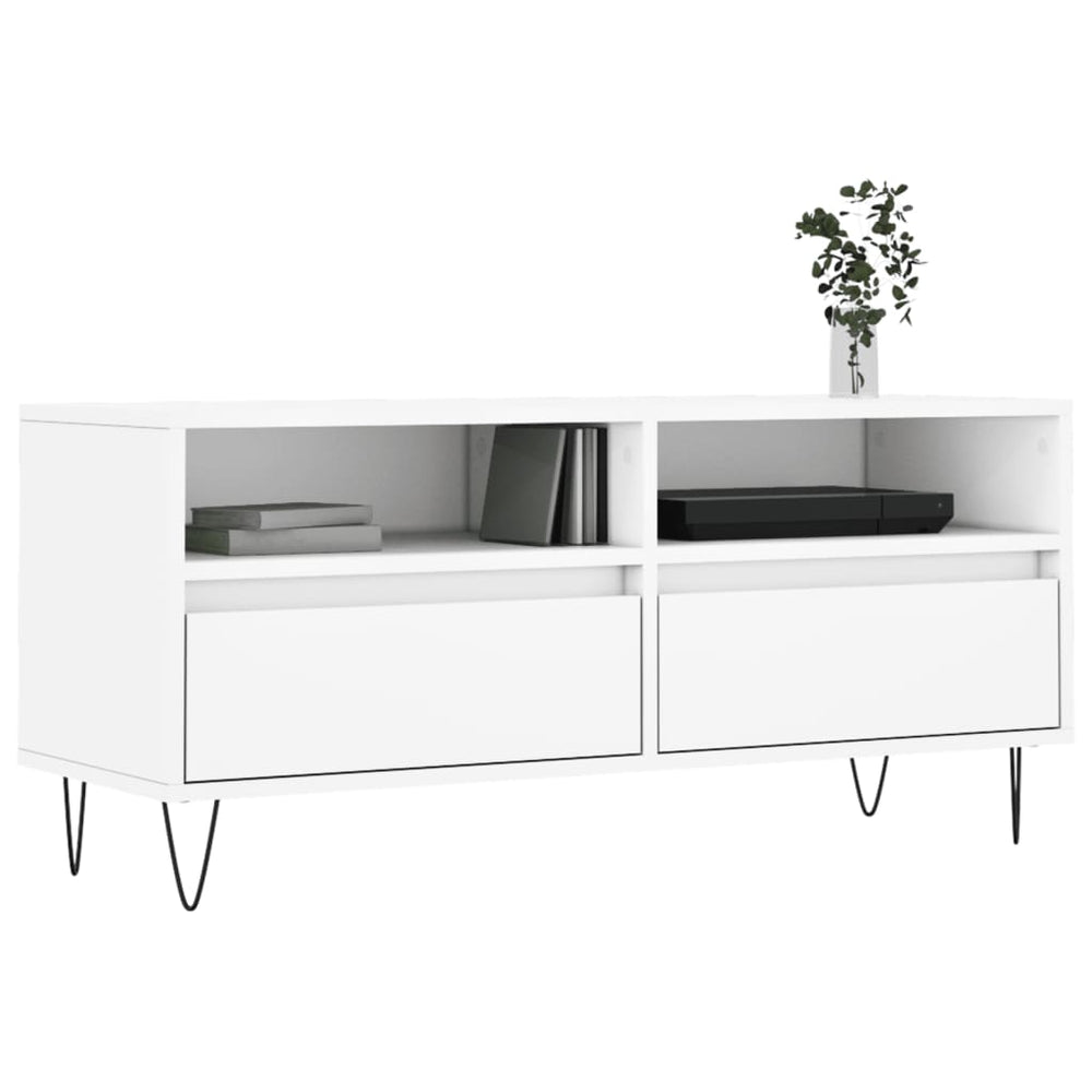 Tv-meubel 100x34,5x44,5 cm bewerkt hout wit MeubelReus