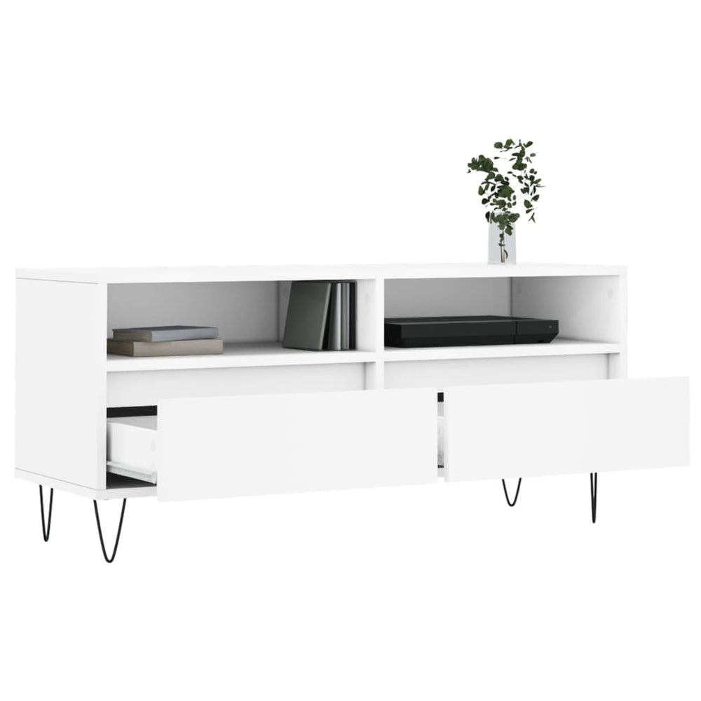 Tv-meubel 100x34,5x44,5 cm bewerkt hout wit MeubelReus