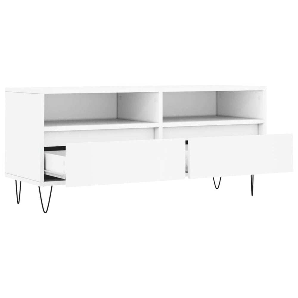 Tv-meubel 100x34,5x44,5 cm bewerkt hout wit MeubelReus