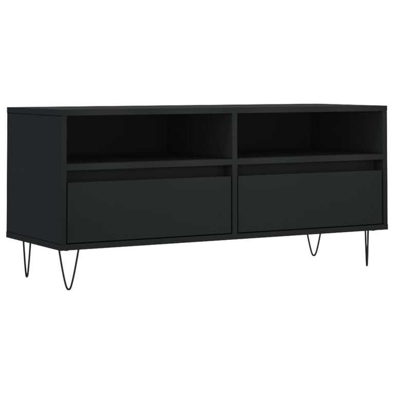 Tv-meubel 100x34,5x44,5 cm bewerkt hout zwart MeubelReus