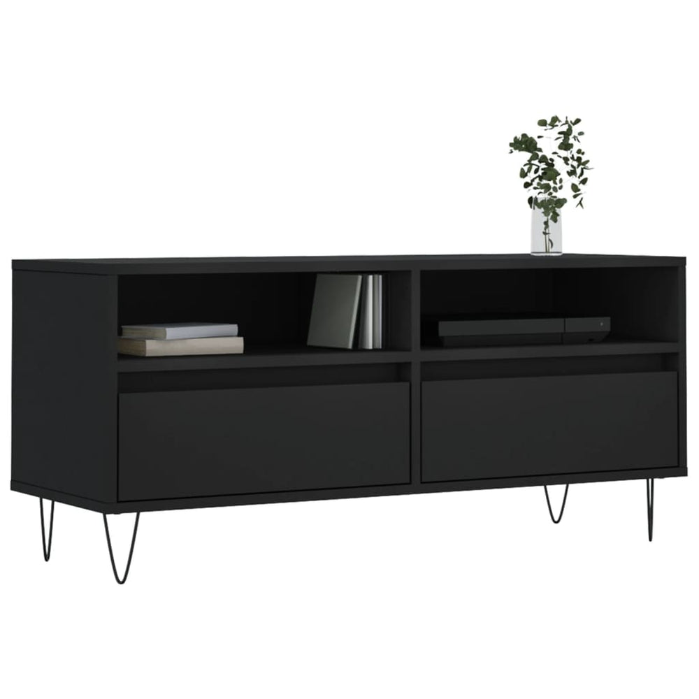 Tv-meubel 100x34,5x44,5 cm bewerkt hout zwart MeubelReus