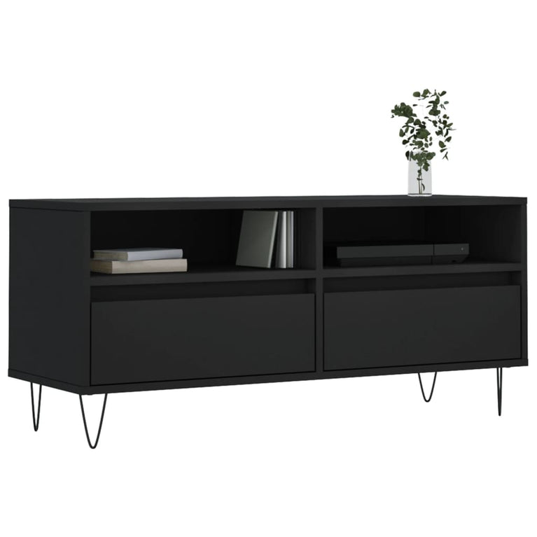 Tv-meubel 100x34,5x44,5 cm bewerkt hout zwart MeubelReus