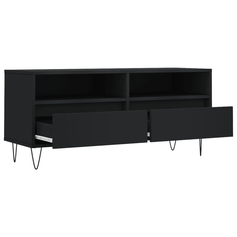 Tv-meubel 100x34,5x44,5 cm bewerkt hout zwart MeubelReus