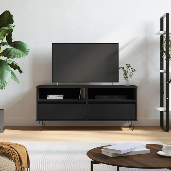 Tv-meubel 100x34,5x44,5 cm bewerkt hout zwart MeubelReus