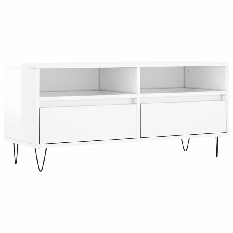 Tv-meubel 100x34,5x44,5 cm bewerkt hout hoogglans wit MeubelReus