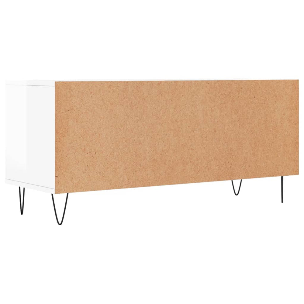 Tv-meubel 100x34,5x44,5 cm bewerkt hout hoogglans wit MeubelReus