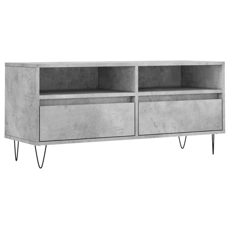 Tv-meubel 100x34,5x44,5 cm bewerkt hout betongrijs MeubelReus