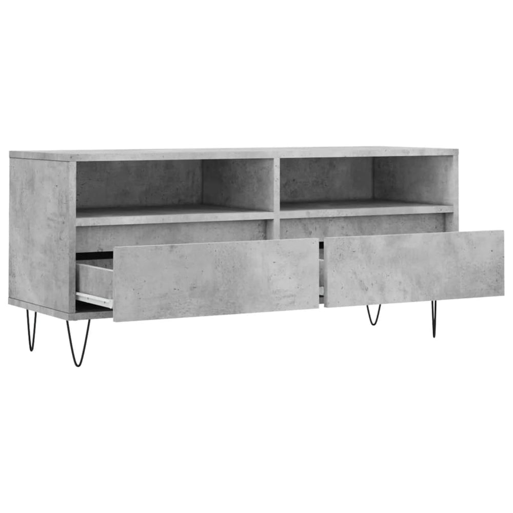 Tv-meubel 100x34,5x44,5 cm bewerkt hout betongrijs MeubelReus
