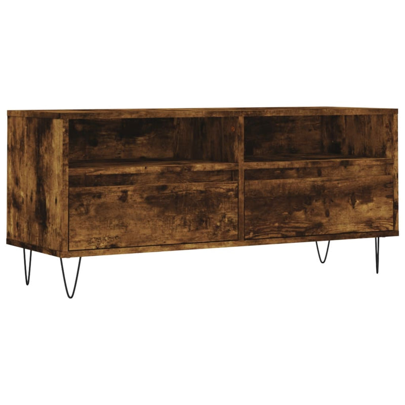 Tv-meubel 100x34,5x44,5 cm bewerkt hout gerookt eikenkleurig MeubelReus