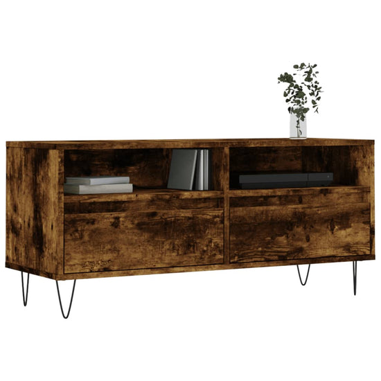 Tv-meubel 100x34,5x44,5 cm bewerkt hout gerookt eikenkleurig MeubelReus