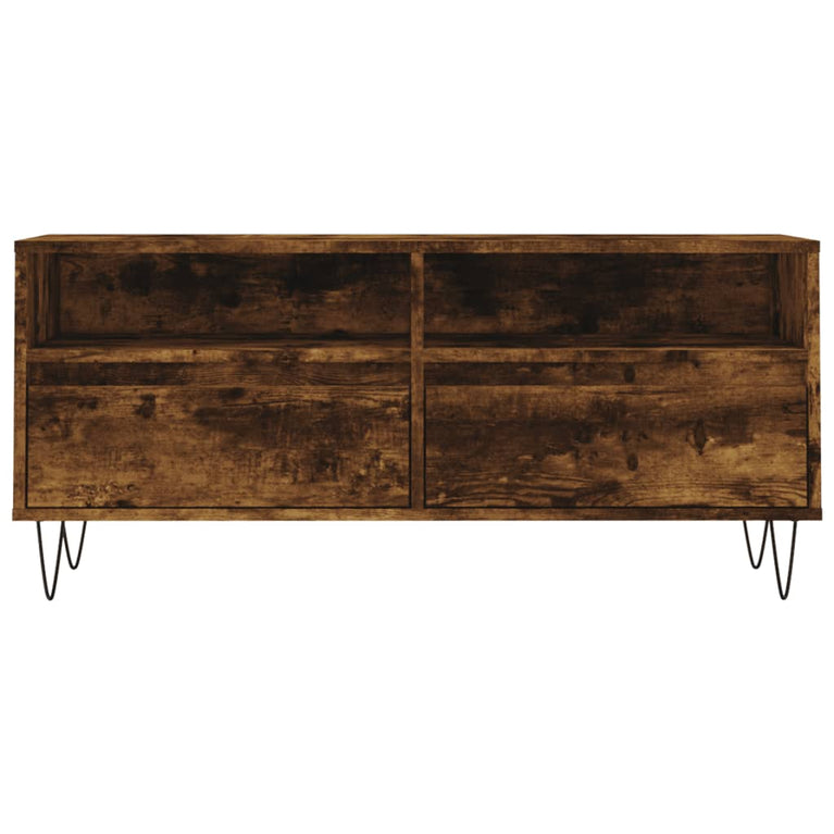 Tv-meubel 100x34,5x44,5 cm bewerkt hout gerookt eikenkleurig MeubelReus