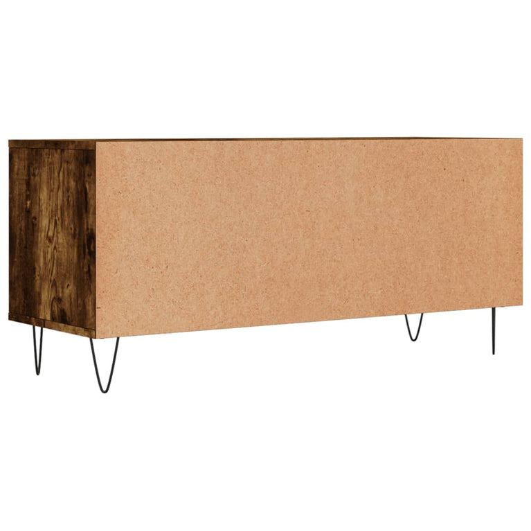 Tv-meubel 100x34,5x44,5 cm bewerkt hout gerookt eikenkleurig MeubelReus