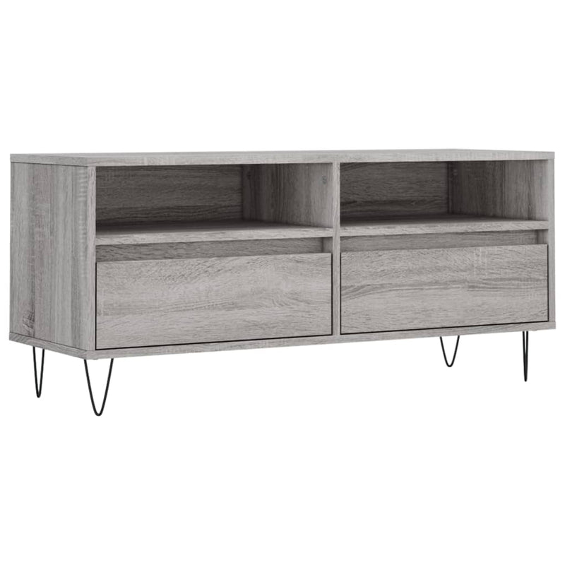 Tv-meubel 100x34,5x44,5 cm bewerkt hout grijs sonoma eikenkleur MeubelReus