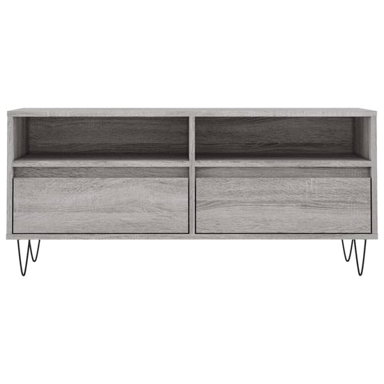 Tv-meubel 100x34,5x44,5 cm bewerkt hout grijs sonoma eikenkleur MeubelReus