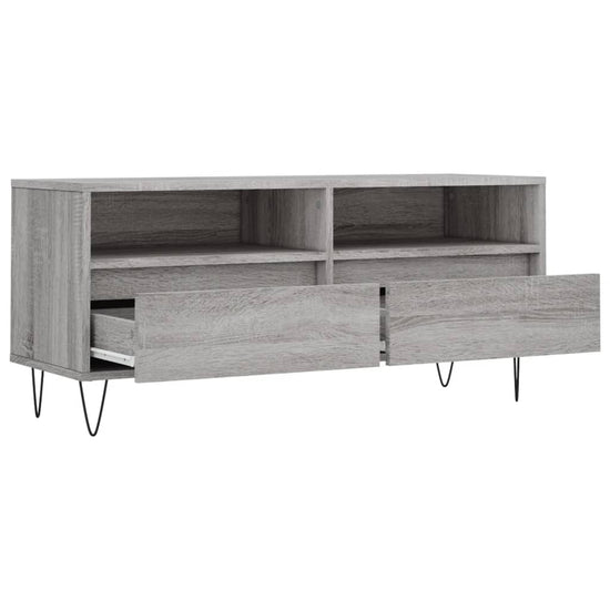 Tv-meubel 100x34,5x44,5 cm bewerkt hout grijs sonoma eikenkleur MeubelReus