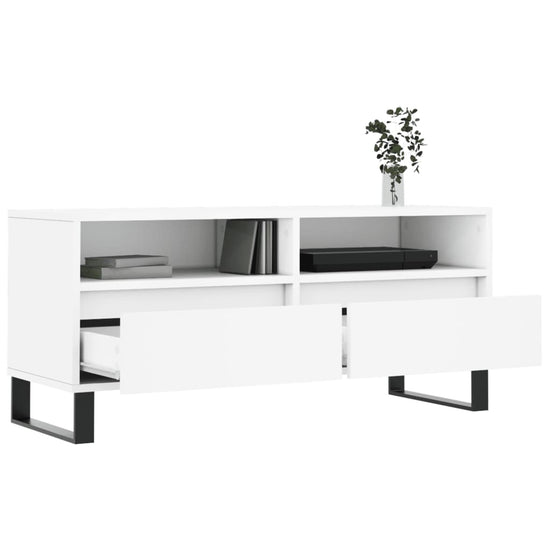 Tv-meubel 100x34,5x44,5 cm bewerkt hout wit MeubelReus