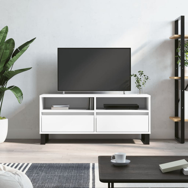 Tv-meubel 100x34,5x44,5 cm bewerkt hout wit MeubelReus