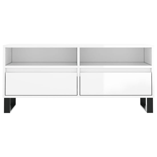 Tv-meubel 100x34,5x44,5 cm bewerkt hout hoogglans wit MeubelReus