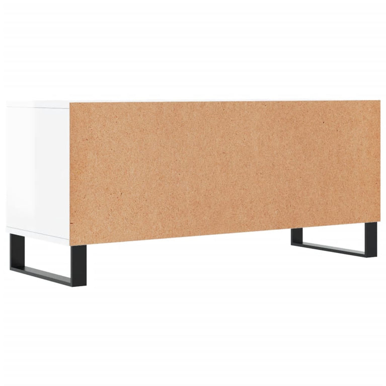 Tv-meubel 100x34,5x44,5 cm bewerkt hout hoogglans wit MeubelReus
