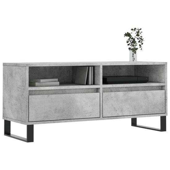 Tv-meubel 100x34,5x44,5 cm bewerkt hout betongrijs MeubelReus