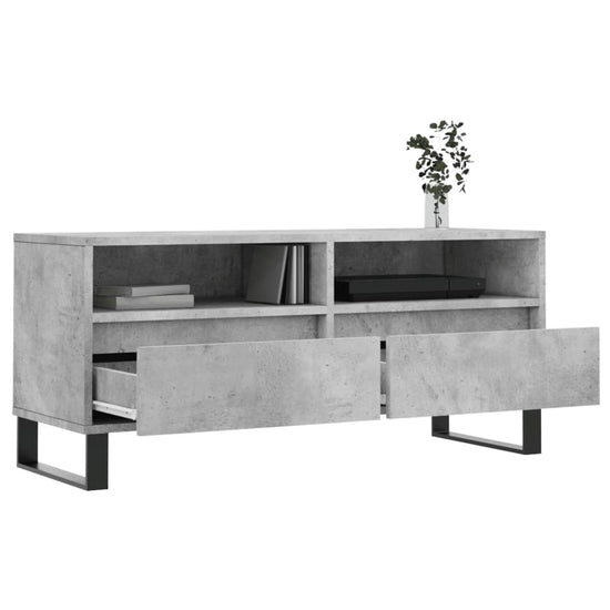 Tv-meubel 100x34,5x44,5 cm bewerkt hout betongrijs MeubelReus