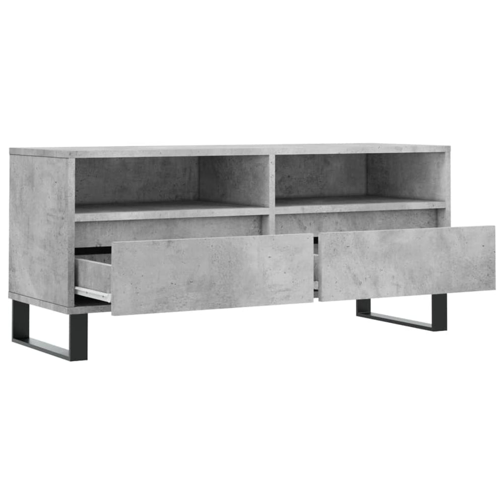 Tv-meubel 100x34,5x44,5 cm bewerkt hout betongrijs MeubelReus