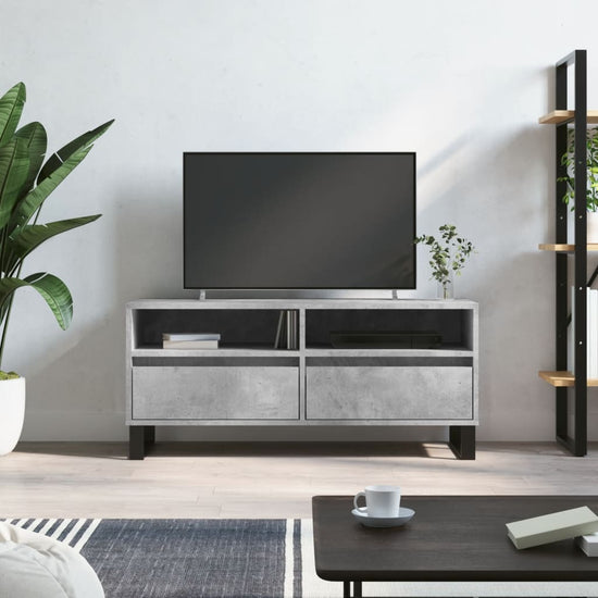 Tv-meubel 100x34,5x44,5 cm bewerkt hout betongrijs MeubelReus