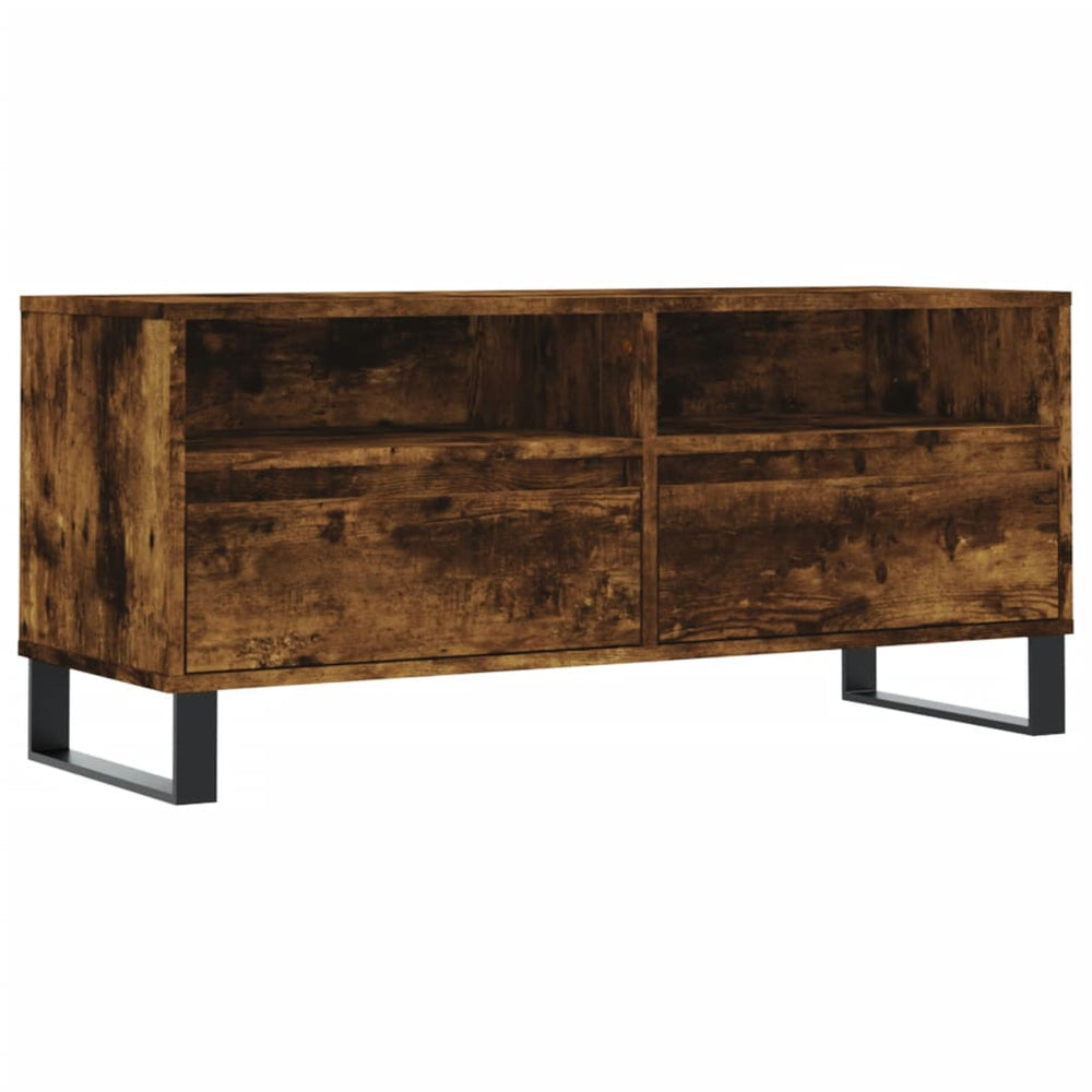 Tv-meubel 100x34,5x44,5 cm bewerkt hout gerookt eikenkleurig MeubelReus